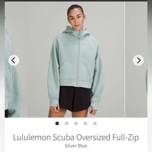 Lululemon Silver Blue Oversized Full-Zip Hoodie (M/L)